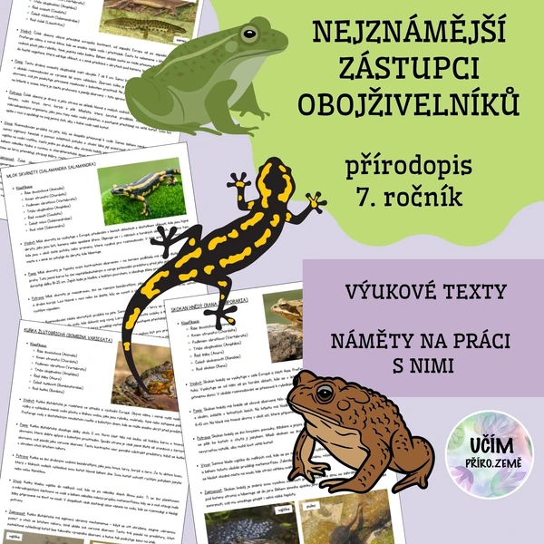 Nejznámější obojživelníci - výukové texty