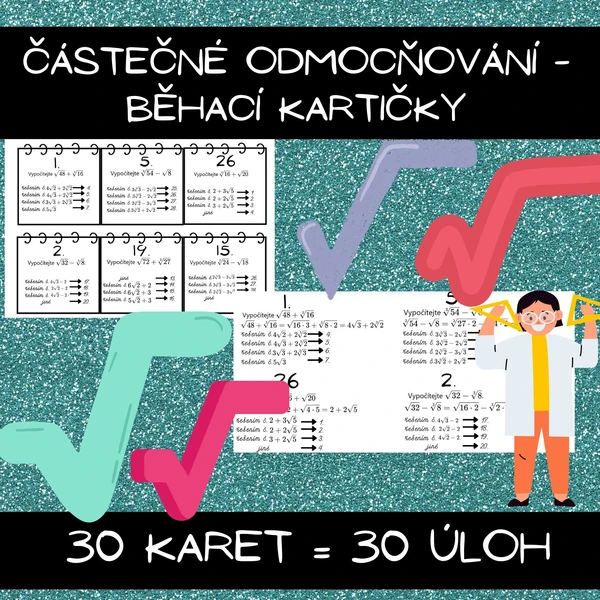 Běhací kartičky - částečné odmocňování