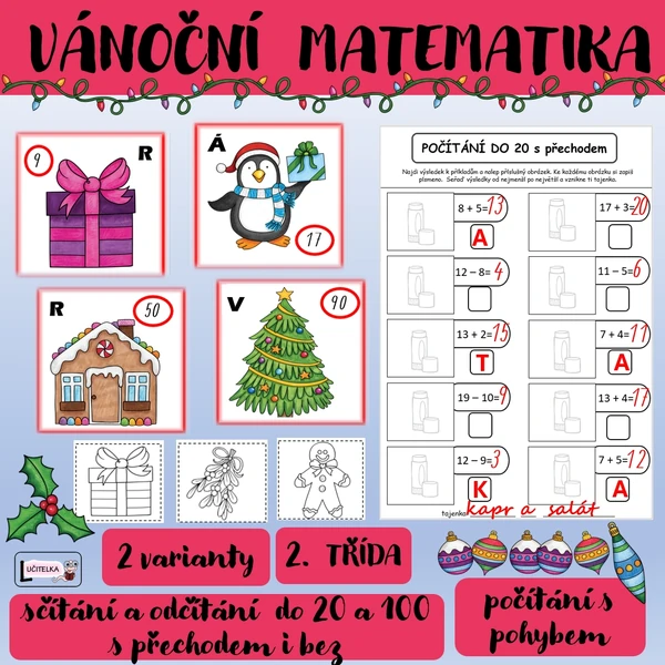 Vánoční počítání s tajenkou 2. třída