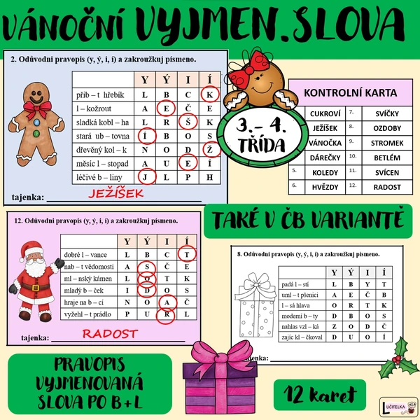 Vánoční vyjmenovaná slova B+L