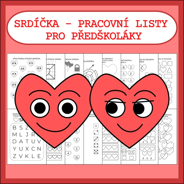SRDÍČKA - PRACOVNÍ LISTY PRO PŘEDŠKOLÁKY