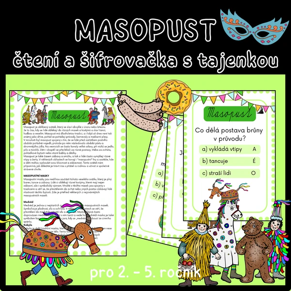 Masopust - čtení a šifrovačka s tajenkou