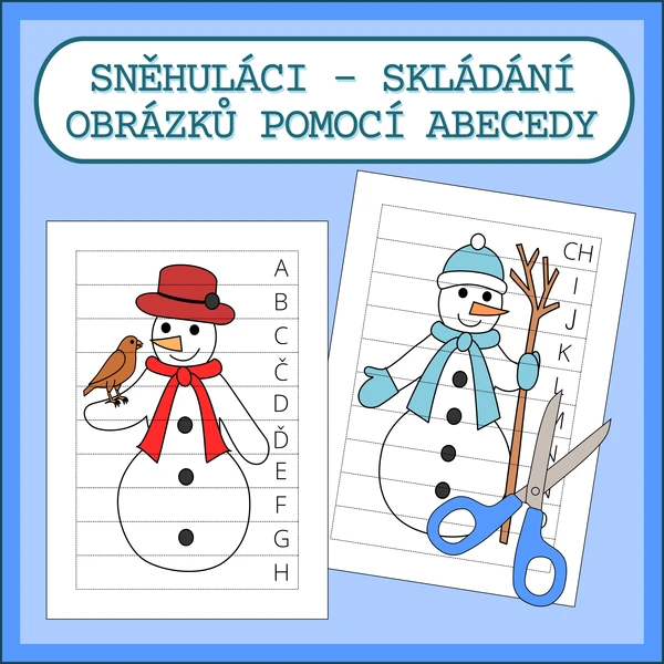 SNĚHULÁCI – SKLÁDÁNÍ OBRÁZKŮ POMOCÍ ABECEDY