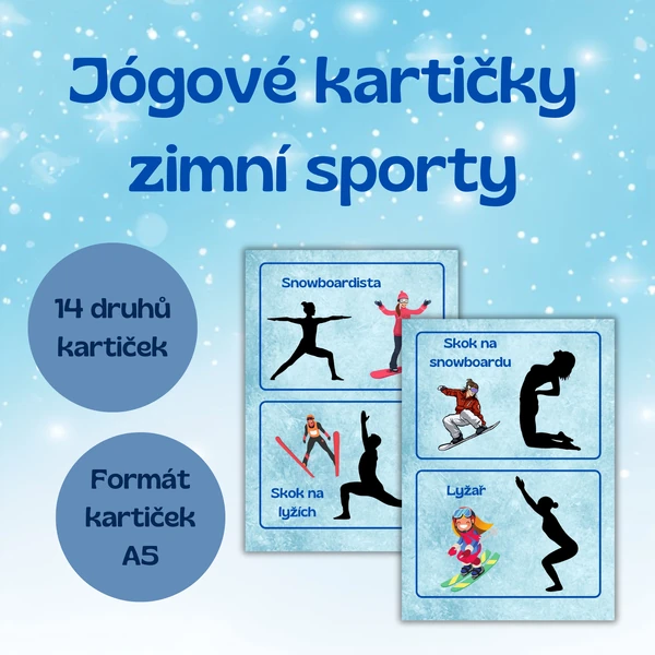 Jógové kartičky - zimní sporty