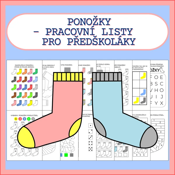 PONOŽKY - PRACOVNÍ LISTY PRO PŘEDŠKOLÁKY