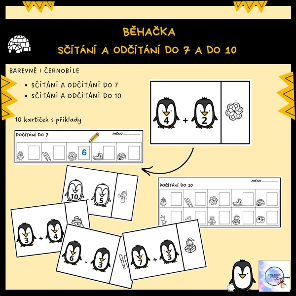 BĚHAČKA TUČŇÁCI - počítání do 7, počítání do 10