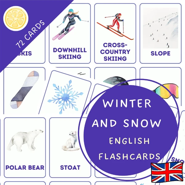 WINTER AND SNOW | English flashcards | obrázkové kartičky v angličtině