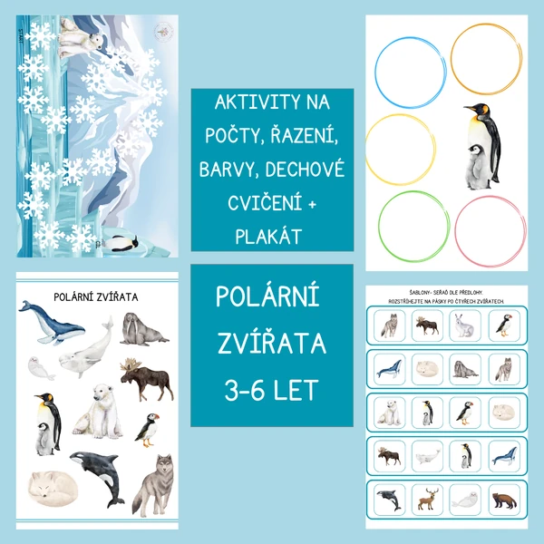 Polární zvířata - didaktické hry, plakát