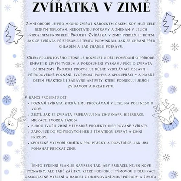 Zvířátka v zimě 