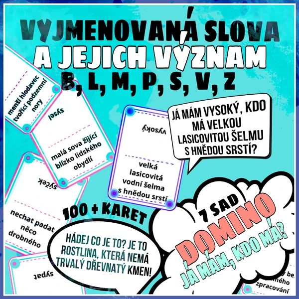 Významy slov vyjmenovaných - DOMINO - Já mám, kdo má?