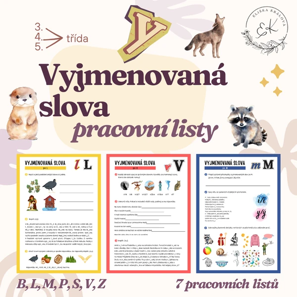 Vyjmenovaná slova - pracovní listy