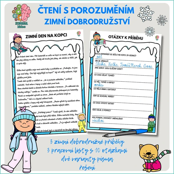 Čtení s porozuměním - zimní dobrodružství