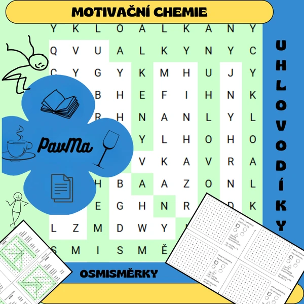 CHEMIE: Uhlovodíky - Osmisměrky: hledání podle vzorců 
