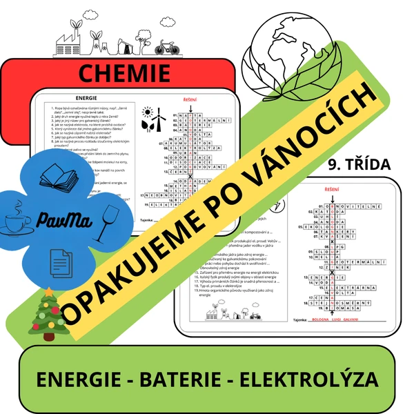 CHEMIE: Opakujeme po Vánocích: Křížovka (Energie, Baterie, Elektrolýza)