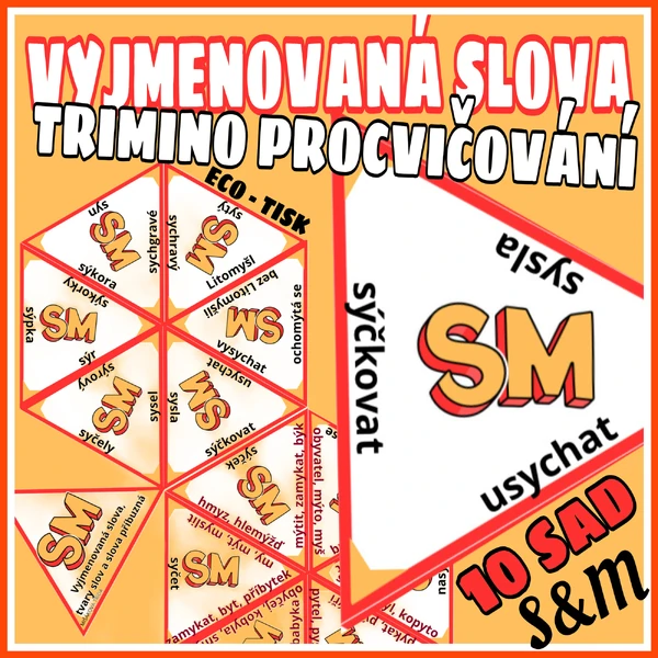 Trimino - vyjmenovaná slova po S navíc s M