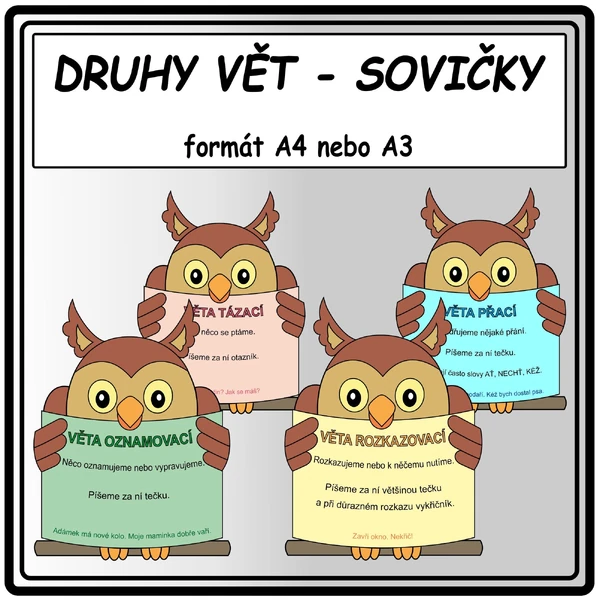 Druhy vět - sovičky
