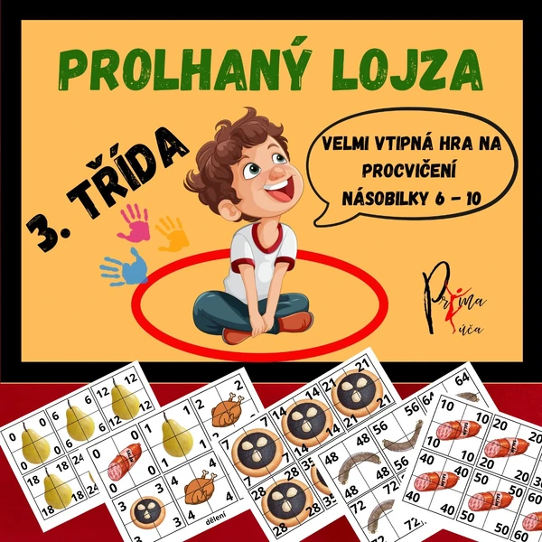 NÁSOBILKA DO 100 - ULHANÝ LOJZA - ORIGINÁLNÍ ZÁBAVNÁ HRA MIMO LAVICE - SKUPINKY