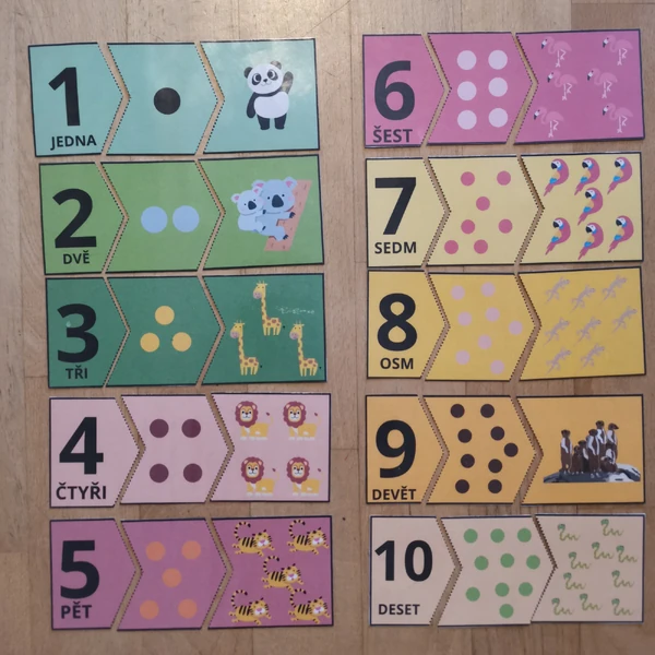 Trio puzzle - počítání do deseti