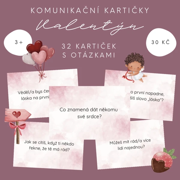 Komunikační kartičky - Valentýn/láska