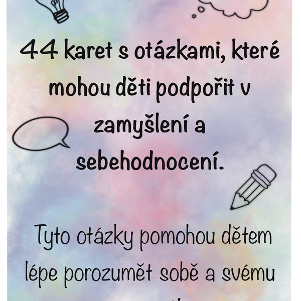 Sebehodnocení- soubor 44 karet s otázkami 
