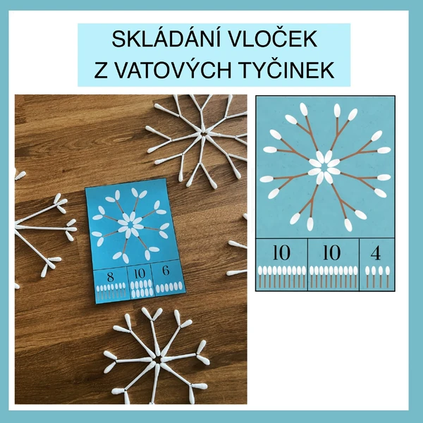 Skládání vloček z vatových tyčinek