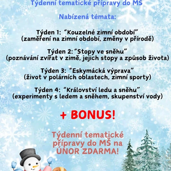 Leden - týdenní tematické přípravy do MŠ 
