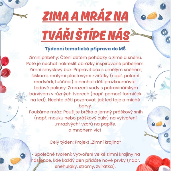 Zima a mráz na tváři štípe nás 