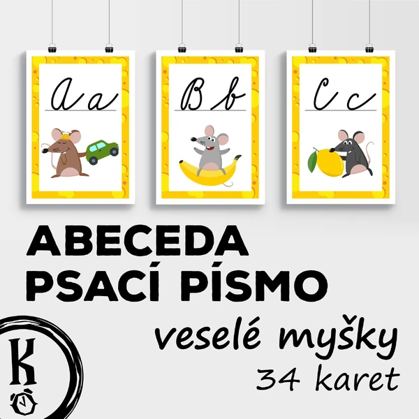 Abeceda psací písmo veselé myšky