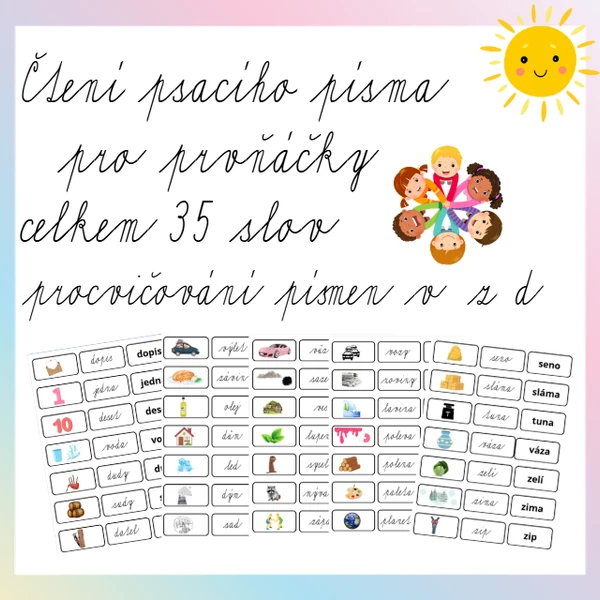 Čtení psacího písma pro prvňáčky
