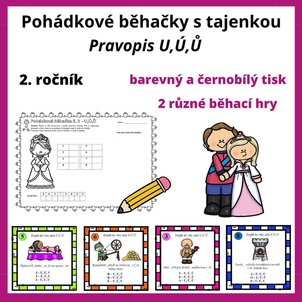 Pohádkové běhačky s tajenkou: Psaní U,Ú,Ů