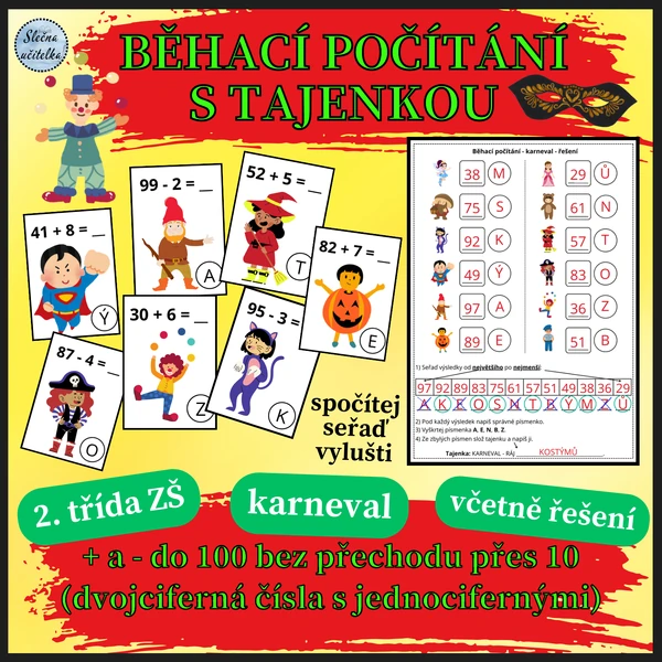 BĚHACÍ POČÍTÁNÍ S TAJENKOU 1 - KARNEVAL (2. třída)