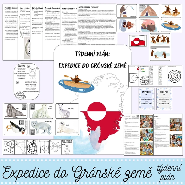 Eskymáci a Grónsko - Expedice do Grónské země - Týdenní plán