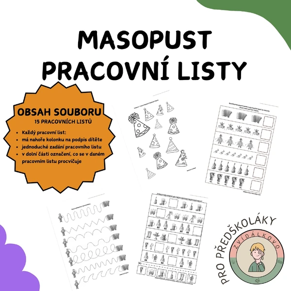 Masopust - pracovní listy 