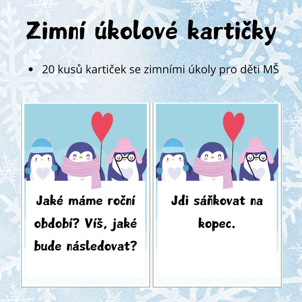 Zimní úkolové kartičky