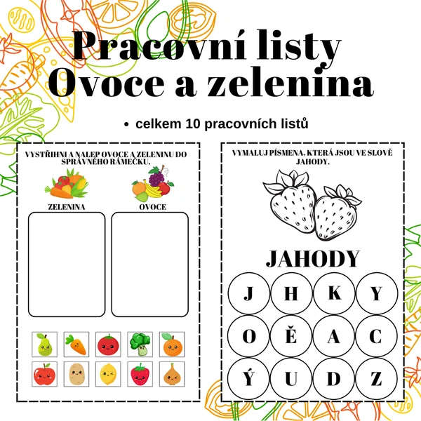 Pracovní listy - ovoce a zelenina