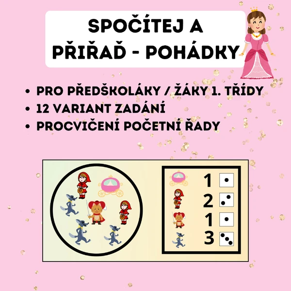 Spočítej a přiřaď - pohádky
