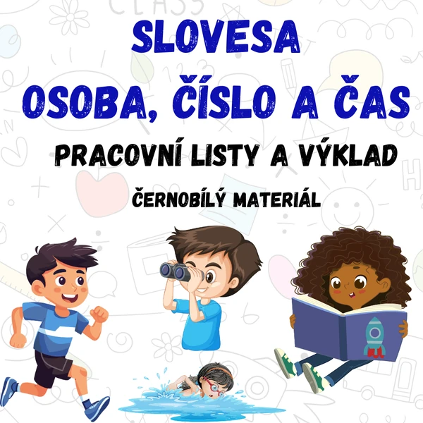 SLOVESA - osoba, číslo a čas - kartičky a věty, výklad