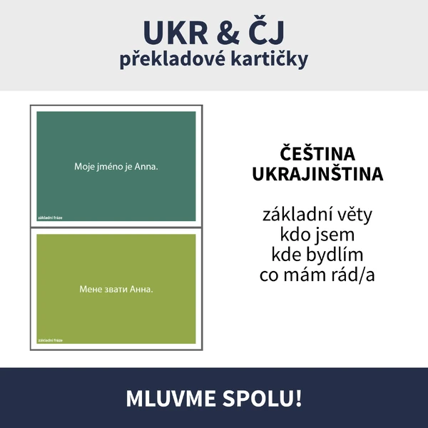 UKR - PŘEKLADOVÉ KARTIČKY (základní věty, mluvíme o sobě)