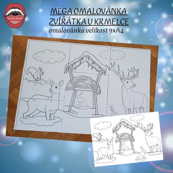 MEGA OMALOVÁNKA ZVÍŘÁTKA U KRMELCE 