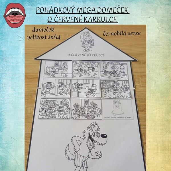 POHÁDKOVÝ MEGA DOMEČEK: O ČERVENÉ KARKULCE (černobílé)