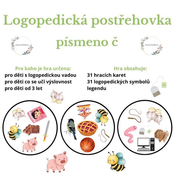 Logopedická postřehovka - písmeno č