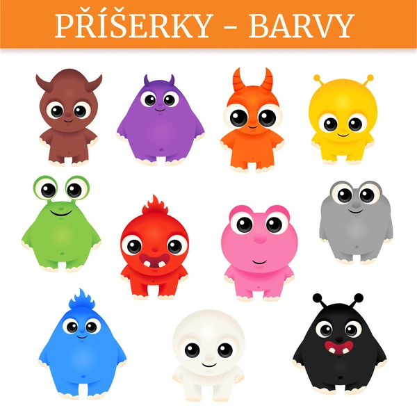 Příšerky, barvy - Cliparty
