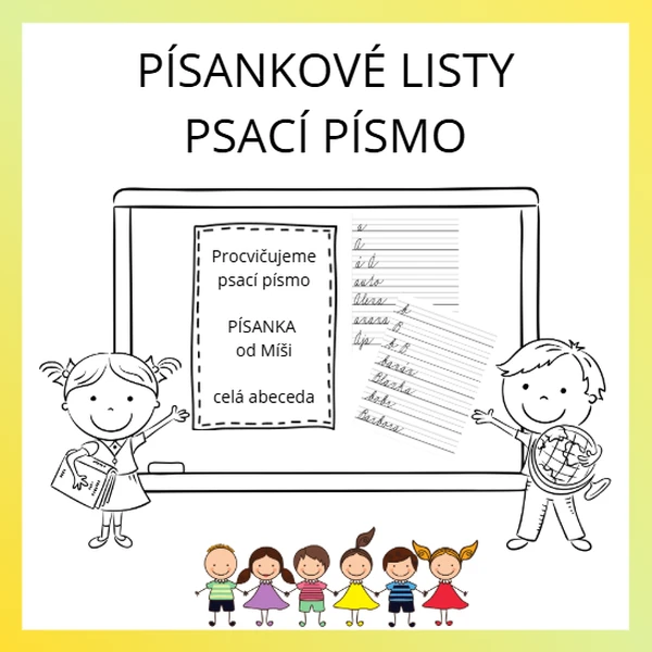 Písanka od Míši: celá abeceda (malé a velké psací písmo)
