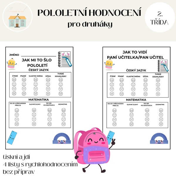 Pololetní hodnocení pro druháky