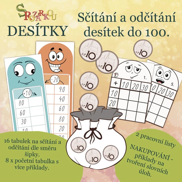 Sčítání a odčítání desítek do 100 S Rozárkou