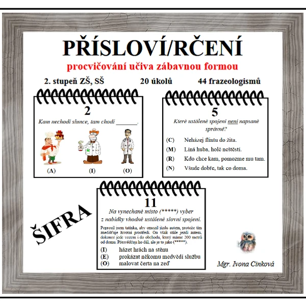 Přísloví a rčení - šifra