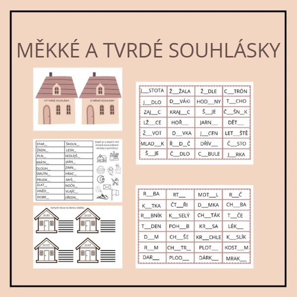 Procvičování měkké a tvrdé souhlásky