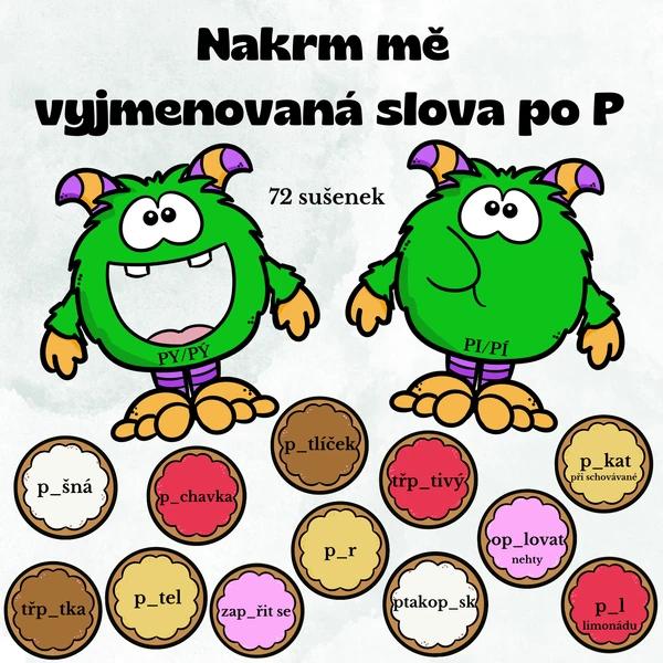 Nakrm příšerku - vyjmenovaná slova po P