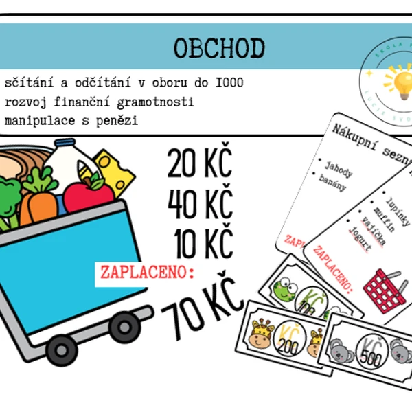 Obchod - sčítání a odčítání v oboru do 1000