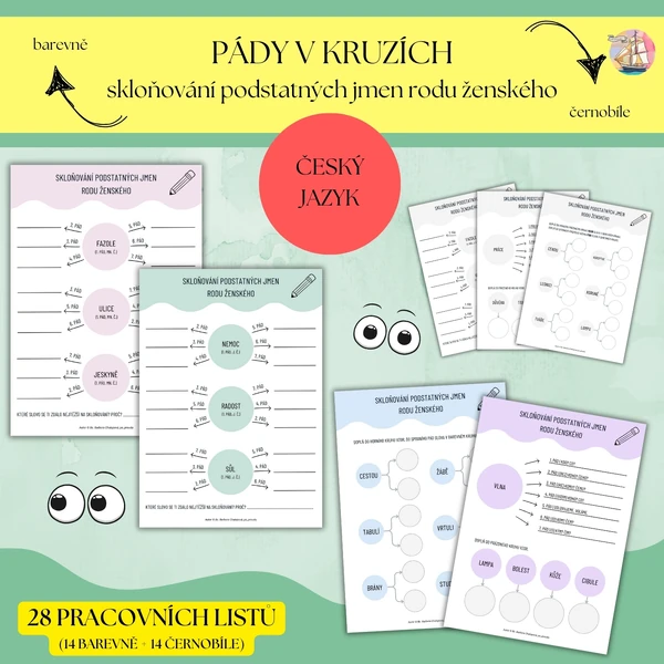 Pády v kruzích - skloňování podstatných jmen rodu ženského